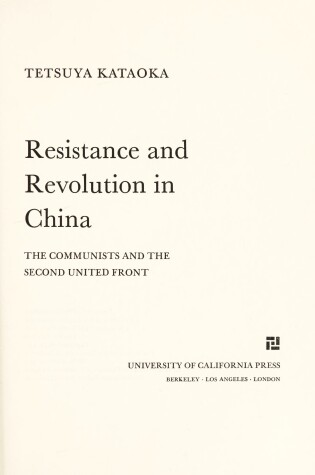 Cover of Resistance and Revolution in China