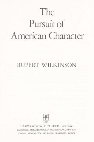 Cover of The Pursuit of American Character