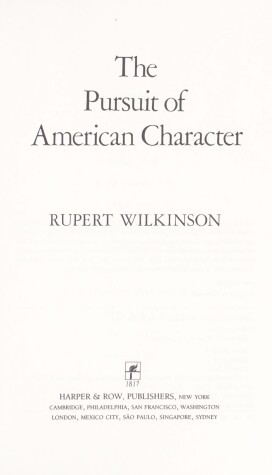 Cover of The Pursuit of American Character