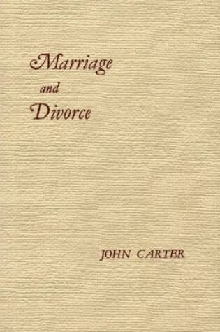 Cover of Marriage and Divorce