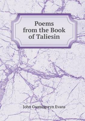 Book cover for Poems from the Book of Taliesin