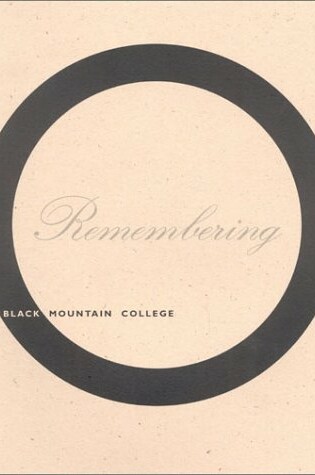 Cover of Remembering Black Mountain College