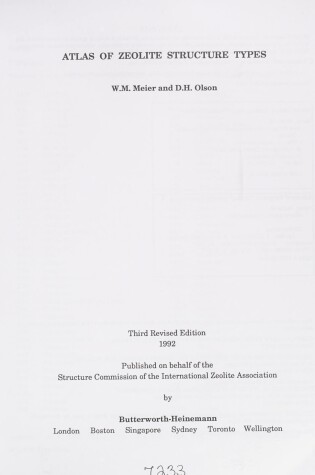 Cover of Atlas of Zeolyte Structure Types