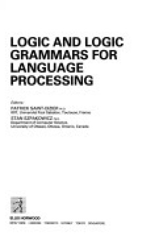 Cover of Logic and Logic Grammars for Language Processing