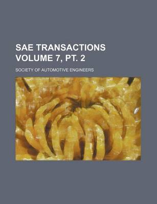 Book cover for Sae Transactions Volume 7, PT. 2