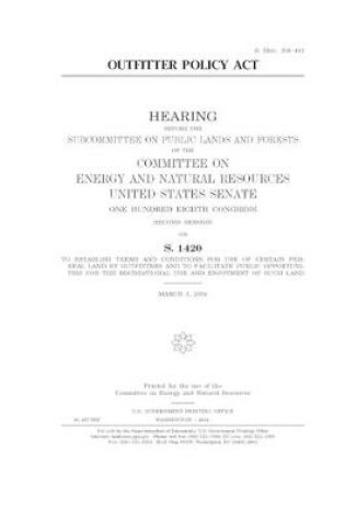 Cover of Outfitter Policy Act