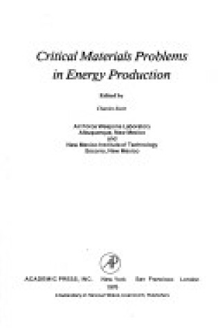 Cover of Critical Materials