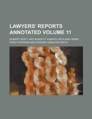 Book cover for Lawyers' Reports Annotated Volume 11