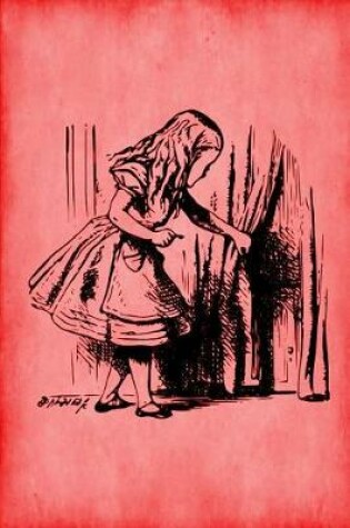 Cover of Alice in Wonderland Journal - Alice and The Secret Door (Red)