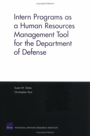 Cover of Intern Programs as a Human Resources Management Tool for the Department of Defense