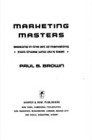 Cover of Marketing Masters