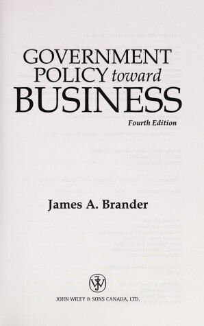 Book cover for Government Policy Towards Business 4e