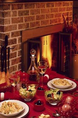 Cover of Food Journal Dinner Table Set Fireplace Background