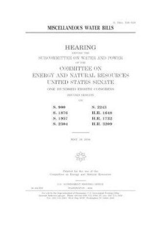Cover of Miscellaneous water bills
