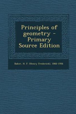 Cover of Principles of Geometry - Primary Source Edition