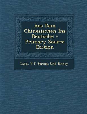 Book cover for Aus Dem Chinesischen Ins Deutsche