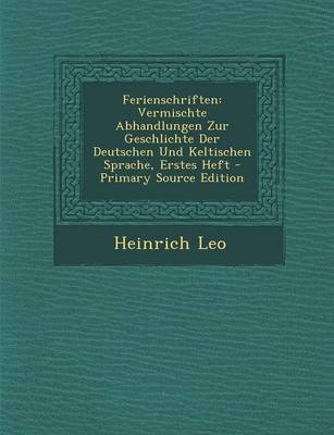 Book cover for Ferienschriften