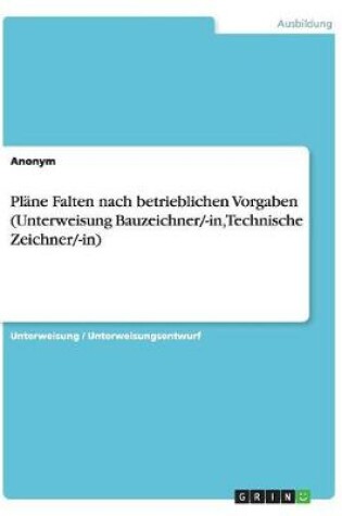 Cover of Pl�ne Falten nach betrieblichen Vorgaben (Unterweisung Bauzeichner/-in, Technische Zeichner/-in)