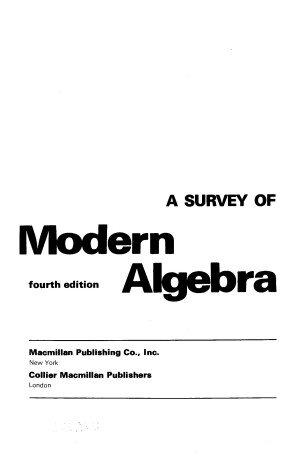 Book cover for A Survey of Modern Algebra