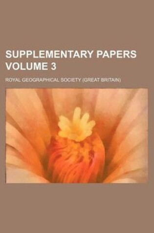 Cover of Supplementary Papers Volume 3