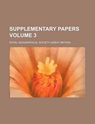 Book cover for Supplementary Papers Volume 3