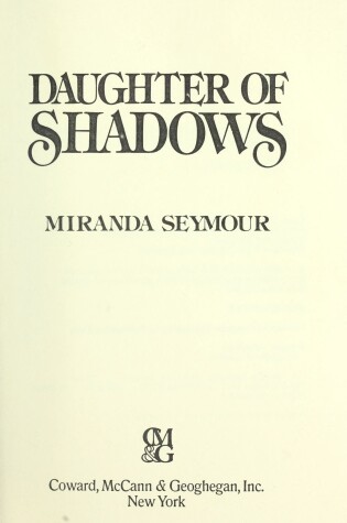 Cover of Daughter of Shadows