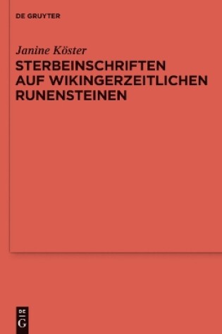 Cover of Sterbeinschriften Auf Wikingerzeitlichen Runensteinen