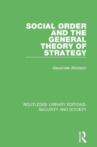 Cover of Social Order and the General Theory of Strategy