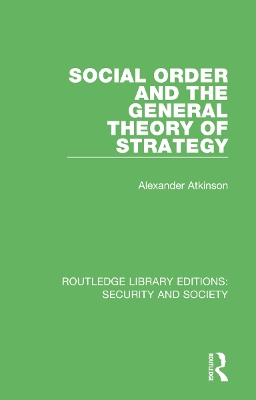 Cover of Social Order and the General Theory of Strategy