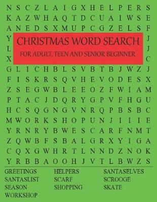 Book cover for Christmas Word Search for Adult, Teen and Senior Beginner