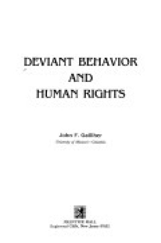 Cover of Deviant Behavior and Human Rights