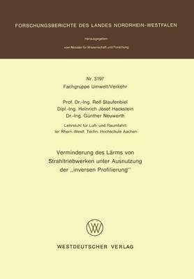 Book cover for Verminderung Des Learms Von Strahltriebwerken Unter Ausnutzung Der 'Inversen Profilierung