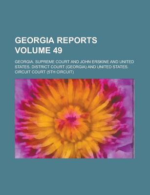 Book cover for Georgia Reports Volume 49