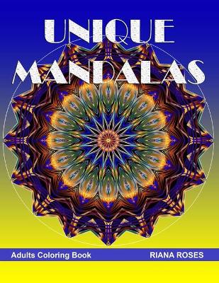Book cover for UNIQUE MANDALAS. Adults coloring book.