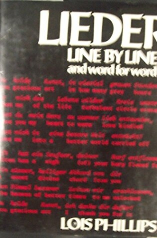 Cover of Lieder, Line by Line and Word for Word