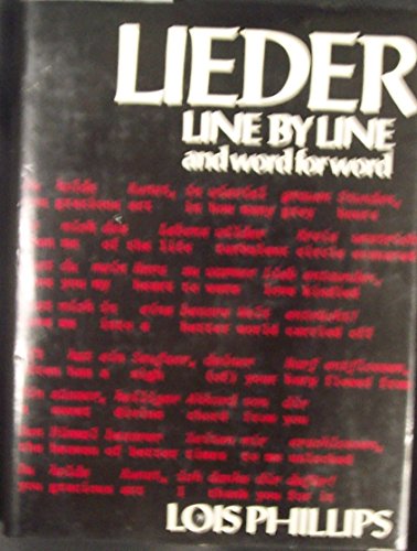 Book cover for Lieder, Line by Line and Word for Word