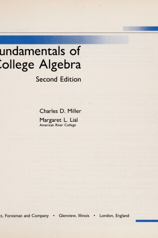 Cover of Fundamentals of College Algebra