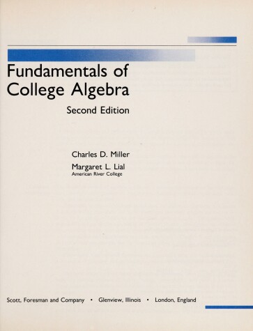 Book cover for Fundamentals of College Algebra