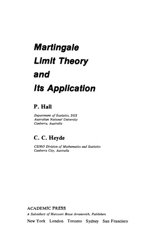Cover of Martingale Limit Theory and Its Applications