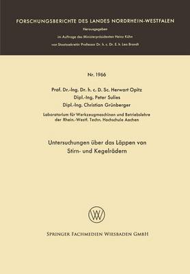 Cover of Untersuchungen UEber Das Lappen Von Stirn- Und Kegelradern
