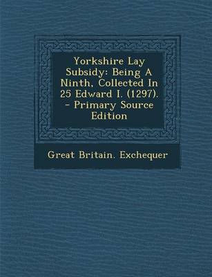 Book cover for Yorkshire Lay Subsidy