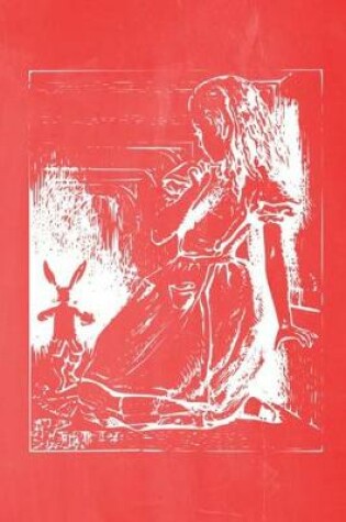 Cover of Alice in Wonderland Pastel Chalkboard Journal - Alice and The White Rabbit (Red)