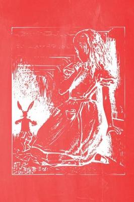 Cover of Alice in Wonderland Pastel Chalkboard Journal - Alice and The White Rabbit (Red)