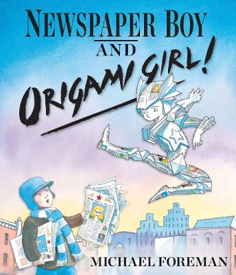 Book cover for Newspaper Boy and Origami Girl