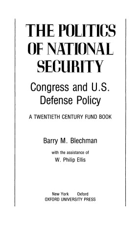 Book cover for Politics of National Security