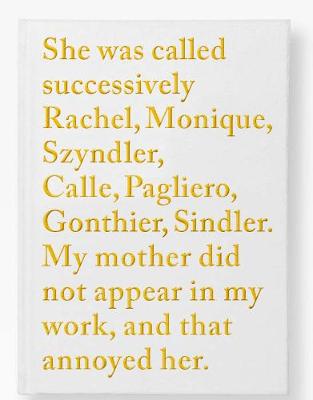 Book cover for Sophie Calle - Rachel, Monique...