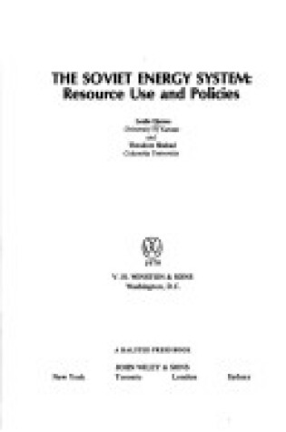 Cover of The Soviet Energy System