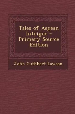 Cover of Tales of Aegean Intrigue