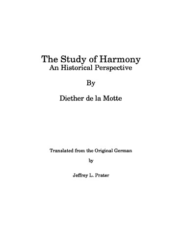 Book cover for Historical Study of Harmony