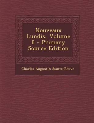 Book cover for Nouveaux Lundis, Volume 8